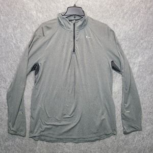 Nike Running Element Dri-Fit 1/4 Pullover Shirt‎ Mens Sz XL Gray Quarter-Zip